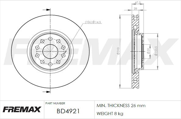 FREMAX BD-4921 - Əyləc Diski furqanavto.az