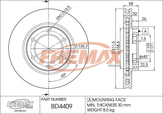 FREMAX BD-4409 - Əyləc Diski furqanavto.az