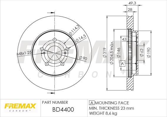 FREMAX BD-4400 - Əyləc Diski furqanavto.az