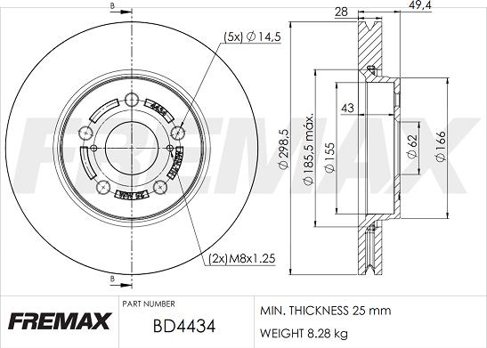 FREMAX BD-4434 - Əyləc Diski furqanavto.az