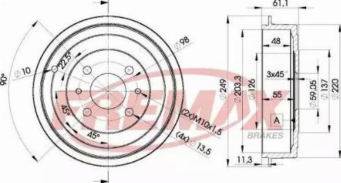 FREMAX BD-4593 - Əyləc barabanı www.furqanavto.az