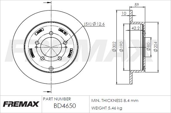 FREMAX BD-4650 - Əyləc Diski furqanavto.az