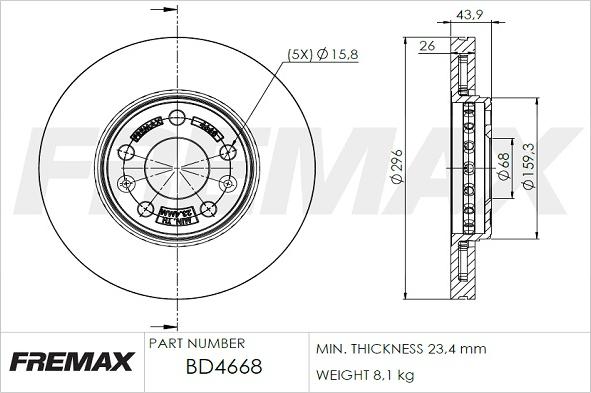 FREMAX BD-4668 - Əyləc Diski furqanavto.az