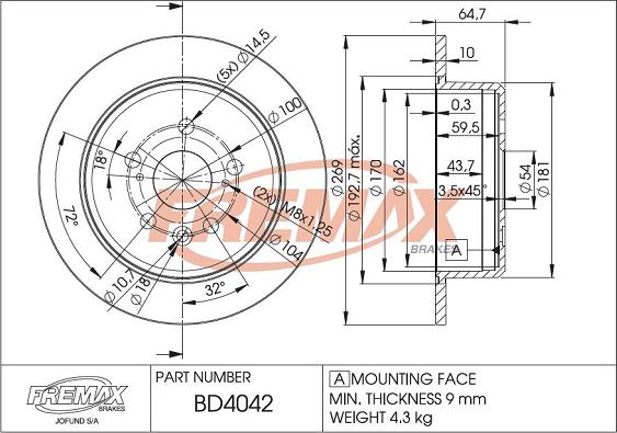 FREMAX BD-4042 - Əyləc Diski furqanavto.az