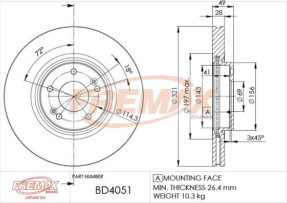 FREMAX BD-4051 - Əyləc Diski furqanavto.az