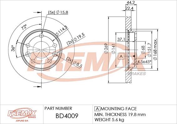 FREMAX BD-4009 - Əyləc Diski furqanavto.az