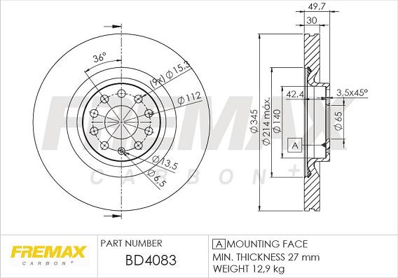 FREMAX BD-4083 - Əyləc Diski furqanavto.az