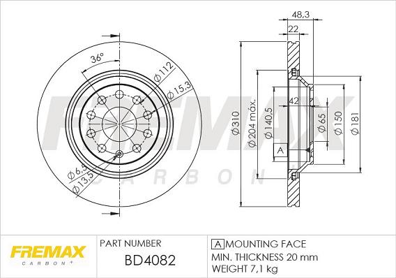 FREMAX BD-4082 - Əyləc Diski furqanavto.az