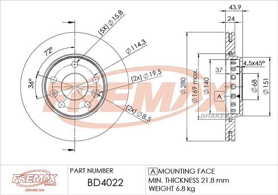 FREMAX BD-4022 - Əyləc Diski furqanavto.az