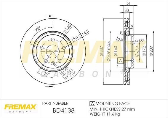 FREMAX BD-4138 - Əyləc Diski furqanavto.az