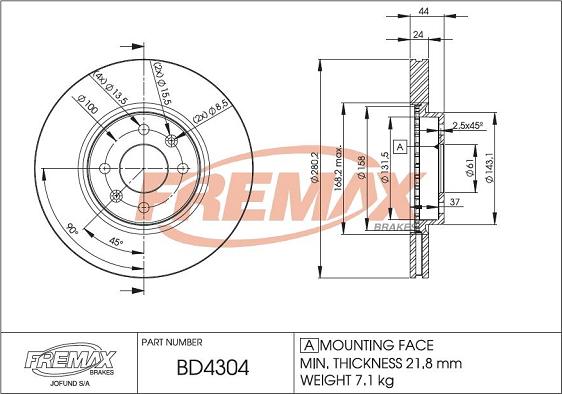 FREMAX BD-4304 - Əyləc Diski furqanavto.az