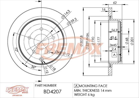 FREMAX BD-4207 - Əyləc Diski furqanavto.az