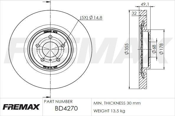 FREMAX BD-4270 - Əyləc Diski furqanavto.az