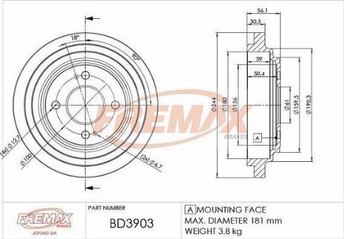 FREMAX BD-4742-KT - Əyləc barabanı furqanavto.az