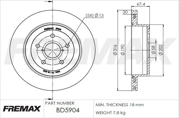 FREMAX BD-5904 - Əyləc Diski furqanavto.az