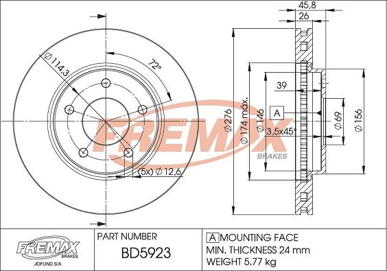 FREMAX BD-5923 - Əyləc Diski furqanavto.az