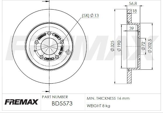 FREMAX BD-5573 - Əyləc Diski furqanavto.az