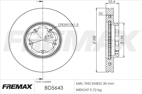 FREMAX BD-5643 - Əyləc Diski furqanavto.az