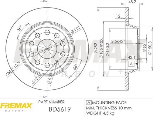 FREMAX BD-5619 - Əyləc Diski furqanavto.az