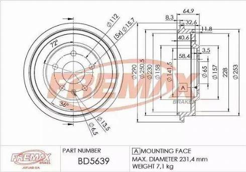 FREMAX BD-5639 - Əyləc barabanı furqanavto.az