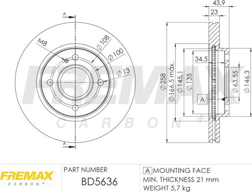 FREMAX BD-5636 - Əyləc Diski furqanavto.az