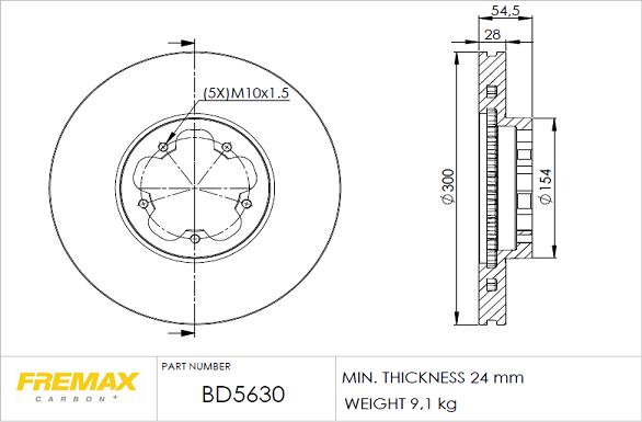 FREMAX BD-5630 - Əyləc Diski furqanavto.az