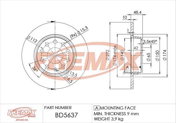 FREMAX BD-5637 - Əyləc Diski furqanavto.az