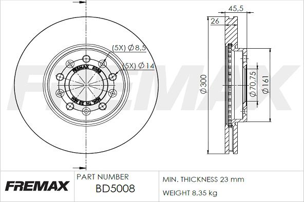 FREMAX BD-5008 - Əyləc Diski furqanavto.az