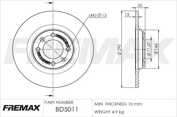 FREMAX BD-5011 - Əyləc Diski furqanavto.az