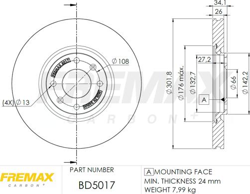 FREMAX BD-5017 - Əyləc Diski furqanavto.az