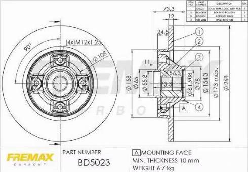 FREMAX BD-5023 - Əyləc Diski furqanavto.az