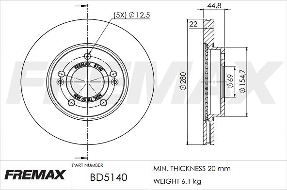 FREMAX BD-5140 - Əyləc Diski furqanavto.az