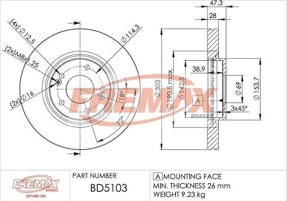 FREMAX BD-5103 - Əyləc Diski furqanavto.az