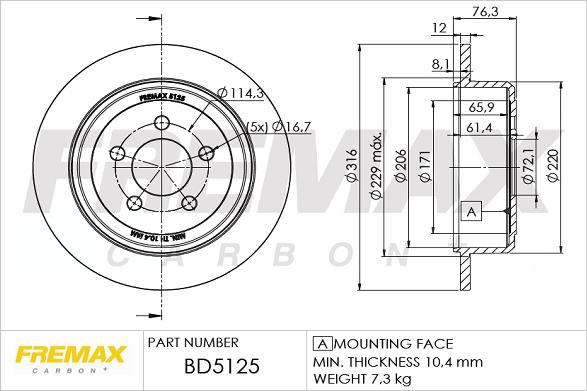 FREMAX BD-5125 - Əyləc Diski furqanavto.az