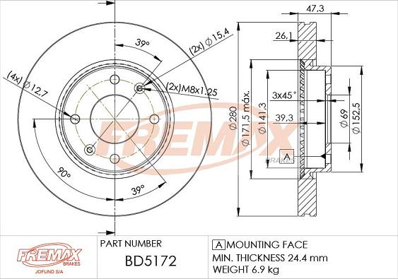 FREMAX BD-5172 - Əyləc Diski furqanavto.az