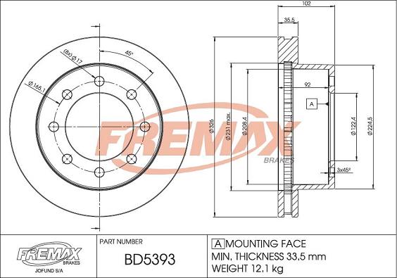 FREMAX BD-5393 - Əyləc Diski furqanavto.az