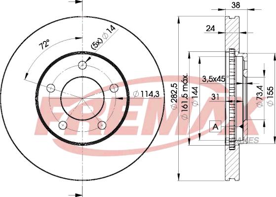 FREMAX BD-5346 - Əyləc Diski furqanavto.az