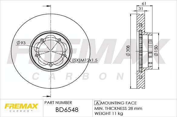 FREMAX BD-6548 - Əyləc Diski furqanavto.az