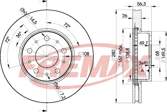 FREMAX BD-6567 - Əyləc Diski furqanavto.az