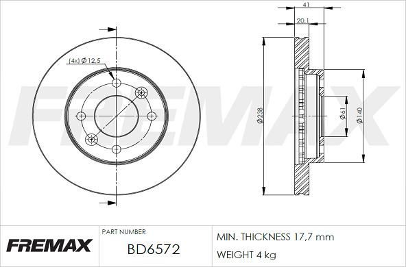 FREMAX BD-6572 - Əyləc Diski furqanavto.az