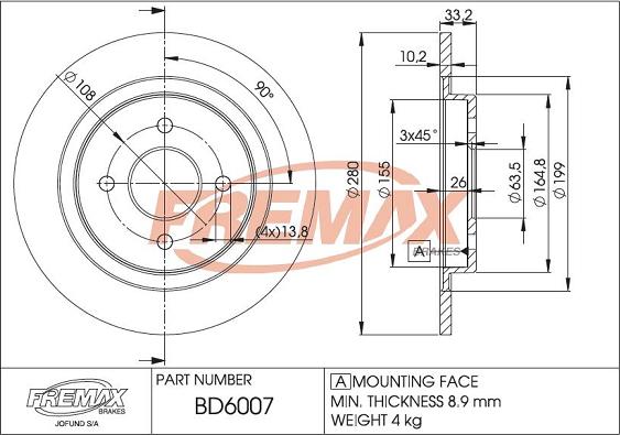 FREMAX BD-6007 - Əyləc Diski furqanavto.az