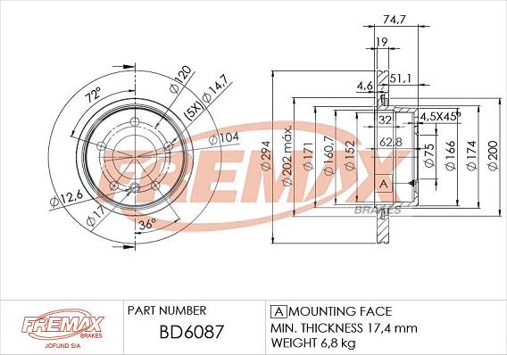 FREMAX BD-6087 - Əyləc Diski furqanavto.az