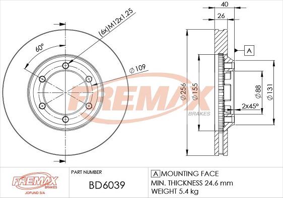 FREMAX BD-6039 - Əyləc Diski furqanavto.az