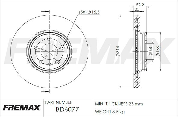 FREMAX BD-6077 - Əyləc Diski furqanavto.az