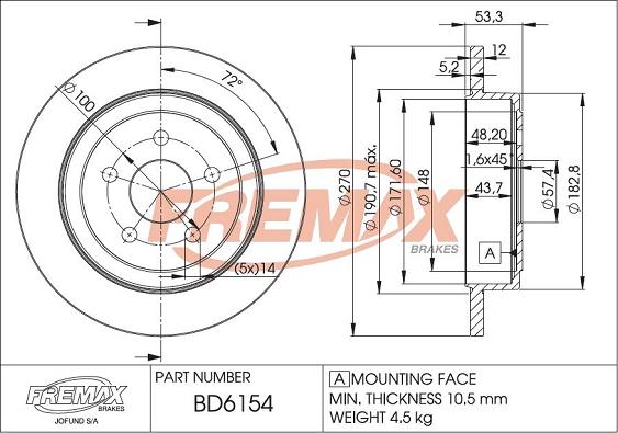 FREMAX BD-6154 - Əyləc Diski furqanavto.az