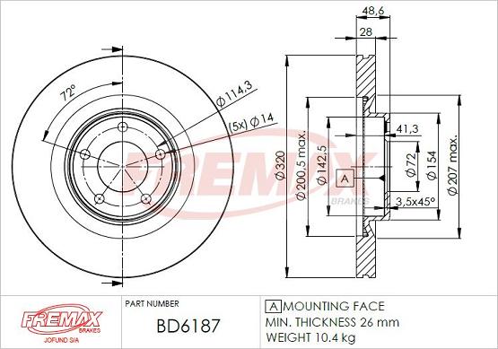 FREMAX BD-6187 - Əyləc Diski furqanavto.az