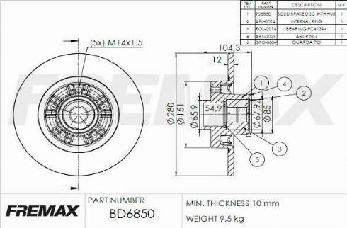 FREMAX BD-6850-KT - Əyləc Diski furqanavto.az