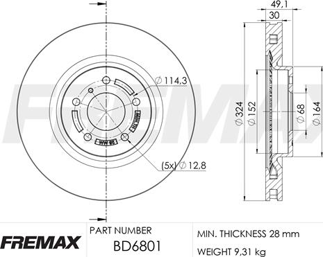 FREMAX BD-6801 - Əyləc Diski furqanavto.az