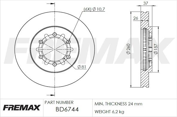 FREMAX BD-6744 - Əyləc Diski furqanavto.az