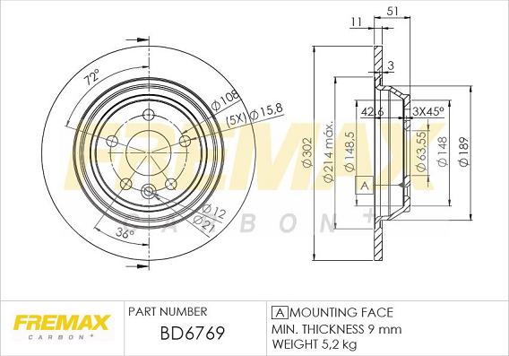 FREMAX BD-6769 - Əyləc Diski furqanavto.az